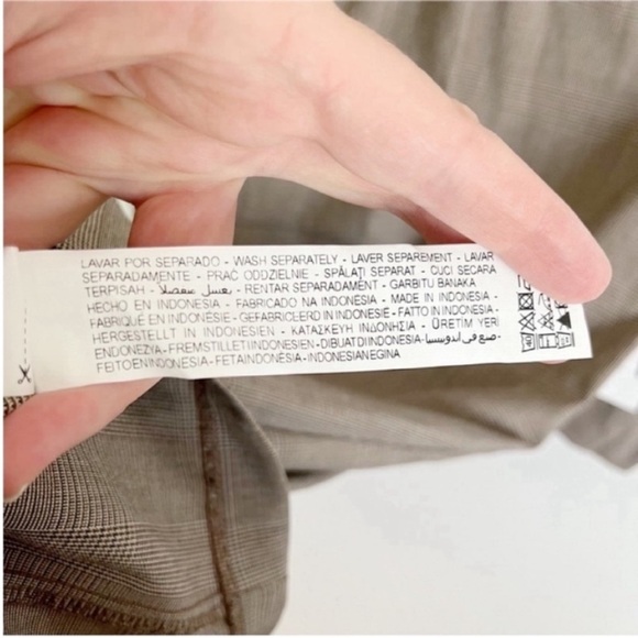 Zara Secretary sheath dress brown check plaid pencil fitted shoulder pads - Picture 8 of 10